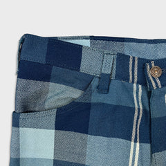 Vintage 70s Levi’s Sta-Prest Pants Mens 32x29 Blue Plaid Flare Leg Trousers