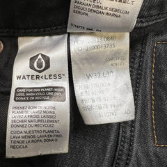 Levi's 512 Jeans Mens 31x26 Black Slim Taper Leg Dark Wash Mid Rise Stretch Denim Pants