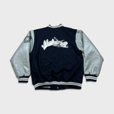 Vintage Y2K Makaveli Leather Jacket Mens Large Blue Tupac Shakur Varsity Letterman