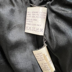 Vintage 90s Moores Bostonian Leather Jacket Mens Large Black Heavy Car Coat