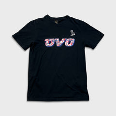 October's Very Own OVO Flag Runner T Shirt Mens XS Black Short Sleeve Graphic Tee