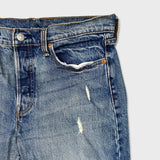 Levi's 501 Jeans Mens 30x26 Blue Original Fit Straight Distress Frayed Leg Denim Pants