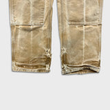Vintage 90s Carhartt Pants Mens 34x32 Beige Original Fit Double Knee Distressed USA