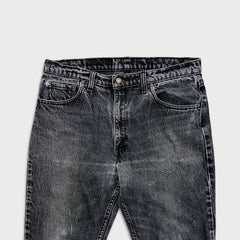 Vintage 90s Levi's 512 Jeans Mens 36x32 Black Slim Fit Taper Leg Fade Dark Wash Denim Pants