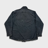 Dickies Denim Shirt Mens 2XL Black Dark Wash Casual Western Button Up