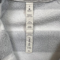 Lululemon Scuba Hoodie Womens Size 2 White Full Zip Striped Hooded Sweater