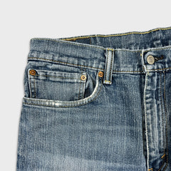 Levi's 514 Jeans Mens 34x30 Blue Slim Straight Fit Medium Wash Distressed Denim Pants