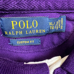 Polo Ralph Lauren Shirt Mens XL Purple RLPC Crest Big Pony Striped Short Sleeve