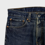 Levi's 505 Jeans Mens 34x30 Blue Regular Fit Straight Leg Dark Wash Faded Denim Pants