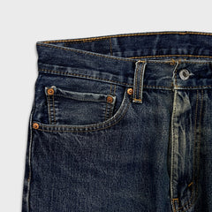 Levi's 505 Jeans Mens 34x30 Blue Regular Fit Straight Leg Dark Wash Faded Denim Pants