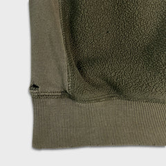 Vintage Y2K Gap Fleece Mens Medium Green Spell Out Distressed Hooded Pullover Jacket