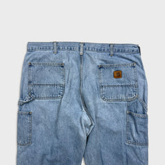 Carhartt B13 STW Jeans Mens 40x28 Blue Original Dungaree Fit Workwear Loose Baggy Pants