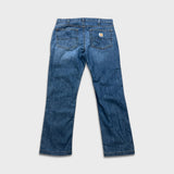 Carhartt Jeans Mens 33x29 Blue Straight Fit Faded Medium Wash Workwear Denim Pants