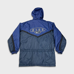 Vintage 90s Nike Sportswear Jacket Mens Medium Blue Swoosh Full Zip Coat