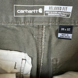 Carhartt Pants Mens 30x32 Green Double Knee Relaxed Fit Rugged Flex Workwear
