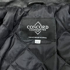 Vintage Y2K Blank Jacket Mens Small Black Leather Varsity Letterman Bomber