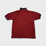 Vintage 90s Fruit of The Loom Polo Shirt Mens Large Red Striped Preppy Short Sleeve