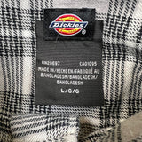 Dickies Shirt Mens Large Gray Plaid Flannel Workwear Long Sleeve Button Up