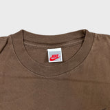 Vintage 90s Nike Sportswear T Shirt Mens Large Brown Big Swoosh Faded Tee