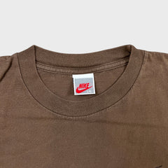 Vintage 90s Nike Sportswear T Shirt Mens Large Brown Big Swoosh Faded Tee