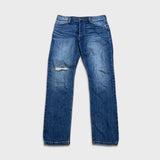 Levi's 501 Jeans Mens 32x31 Blue Original Fit Straight Distress Medium Wash Denim Pants