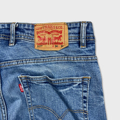 Levi's 517 Premium Bootcut Jeans Mens 34x30 Blue Light Wash Faded American Denim Pants