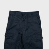Adidas Blue Version Cargo Pants Mens Small Black 3 Stripe Trefoil Taper Leg