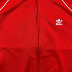 Adidas Original Track Top Mens XL Red 3 Stripe Trefoil Full Zip Tracksuit