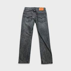 Levi's 502 Jeans Mens 30x30 Black Regular Taper Fit Faded Stone Wash Denim Pants