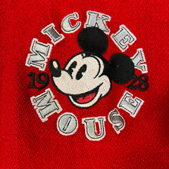 Vintage 90s Disney Mickey Mouse Jacket Mens Medium Red Varsity Letterman