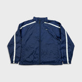 Nike Sportswear Jacket Mens Medium Blue Swoosh Full Zip Windbreaker Y2K Bomber