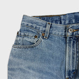 Levi's 505 Jean Mens 28x30 Blue Regular Straight Leg Light Wash Distressed Denim Pants
