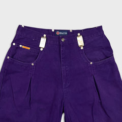 Vintage PACO Jeans Mens 32x34 Purple Straight Baggy Fit Denim 90s Pants