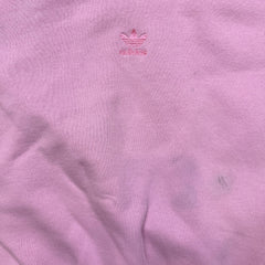 Adidas Originals Sweatshirt Womens Large Pink Cropped Center Trefoil Pullover