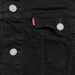 Levi's Type III Jean Jacket Mens Large Black Denim Western Trucker Button Up