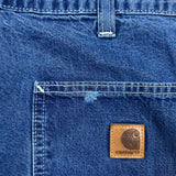 Carhartt Jeans Mens 36x32 Blue Original Dungaree Fit Workwear Baggy Denim Pants