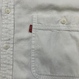 Vintage 90s Levi's Denim Shirt Mens Large White Faded Light Wash Button Up