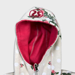 Lululemon Scuba Hoodie Womens Small Beige AOP Full Zip Floral Hooded Sweatshirt