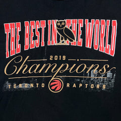 October's Very Own x Raptors The Best In the World Championship T Shirt Mens XL Black NBA Tee