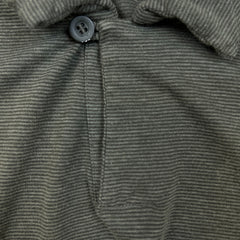 Armani Collezioni Polo Shirt Mens Small Grey Striped Lightweight Knit Tee