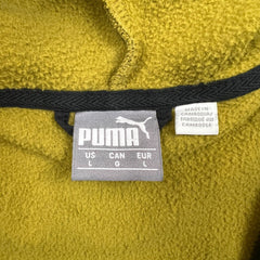 PUMA Fleece Mens Large Green Logo Full Zip Outdoor Jacket