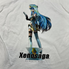 Vintage 2003 Namco Xenosaga T Shirt Mens XL White Episode 1 KOS-MOS Der Wille zur Macht Video Game Tee