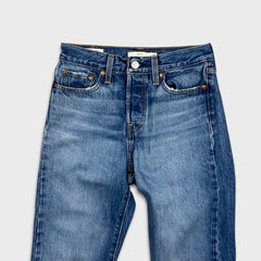 Levi's Wedgie Jeans Womens 25x27 Blue Slim Tapered Leg High Rise Medium Wash Pants