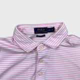Polo Ralph Lauren Shirt Mens Large Pink Pima Soft Touch Pony Stripe Short Sleeve