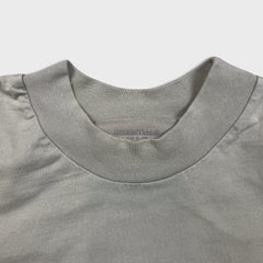 Fear of God Essentials T Shirt Mens Small Gray Rubberized Logo Short Sleeve Tee