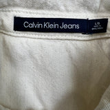 Calvin Klein Jeans Denim Shirt Mens Large White Casual Western Button Up