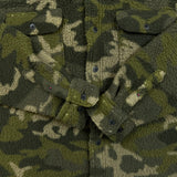 Vintage Wrangler Sherpa Jacket Mens Large Green Camo Button Up Outdoor Fleece