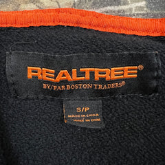 Realtree Boston Traders Hoodie Mens Small Black Camo Lined Full Zip Sweater
