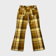 Vintage 70s Levi’s Sta-Prest Pants Mens 32x29 Brown Plaid Flare Leg Trousers