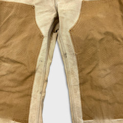 Vintage 90s Carhartt Pants Mens 36x29 Beige Double Knee Distressed USA Workwear